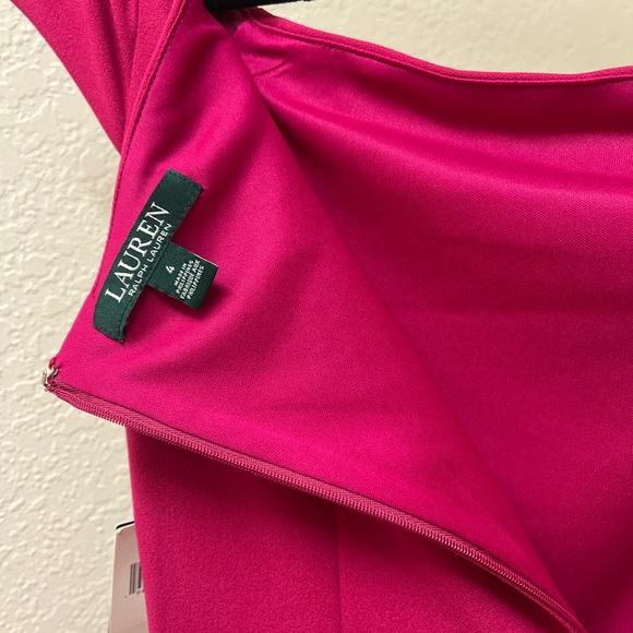 Ralph Lauren crepe off the shoulder dress 4 maxi Fuchsia STUNNING - Picture 5 of 11